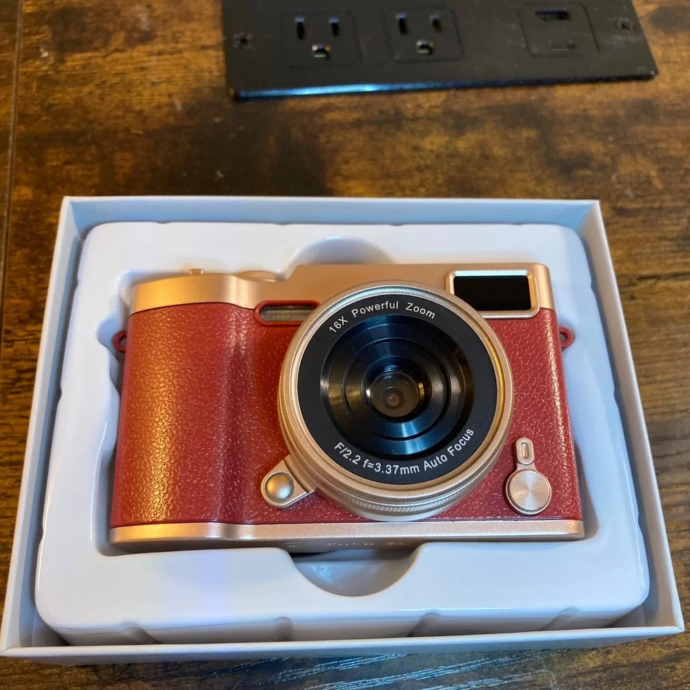 Retro Flip Digital Camera 48MP 1080P HD 180° Rotating IPS Screen 16X Zoom Vlog